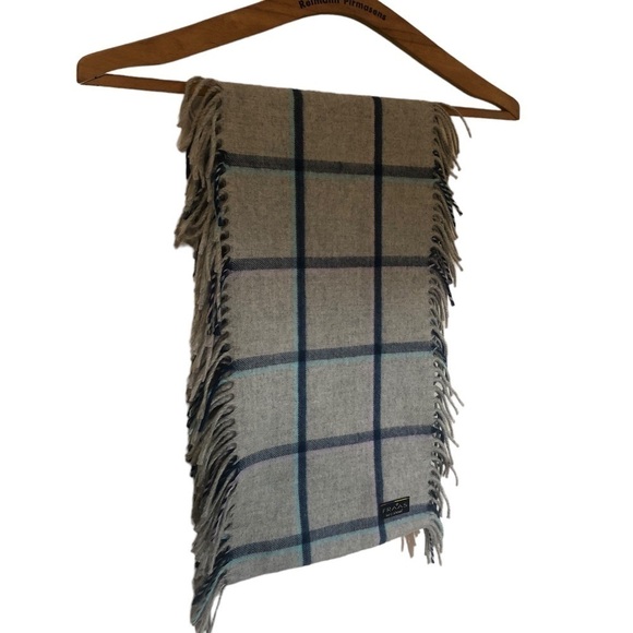 Fraas Feel Cashmink Fringed Infinity Scarf Light Grey Plaid - Picture 3 of 6